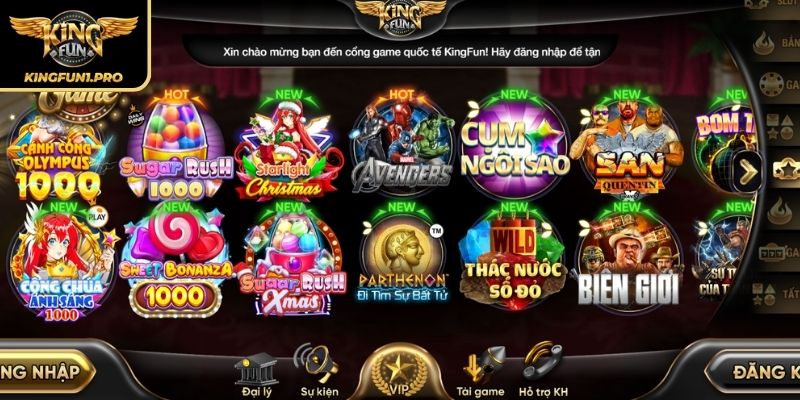 Kingfun - Cổng Game Bài Quốc Tế Đang Gây Bão Thị Trường 21 Slot game bùng nổ cho nhiều bet thủ
