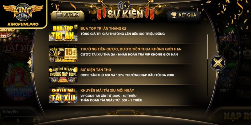 Kingfun - Cổng Game Bài Quốc Tế Đang Gây Bão Thị Trường 23 Nhiều ưu đãi bùng nổ độc quyền tại Kingfun
